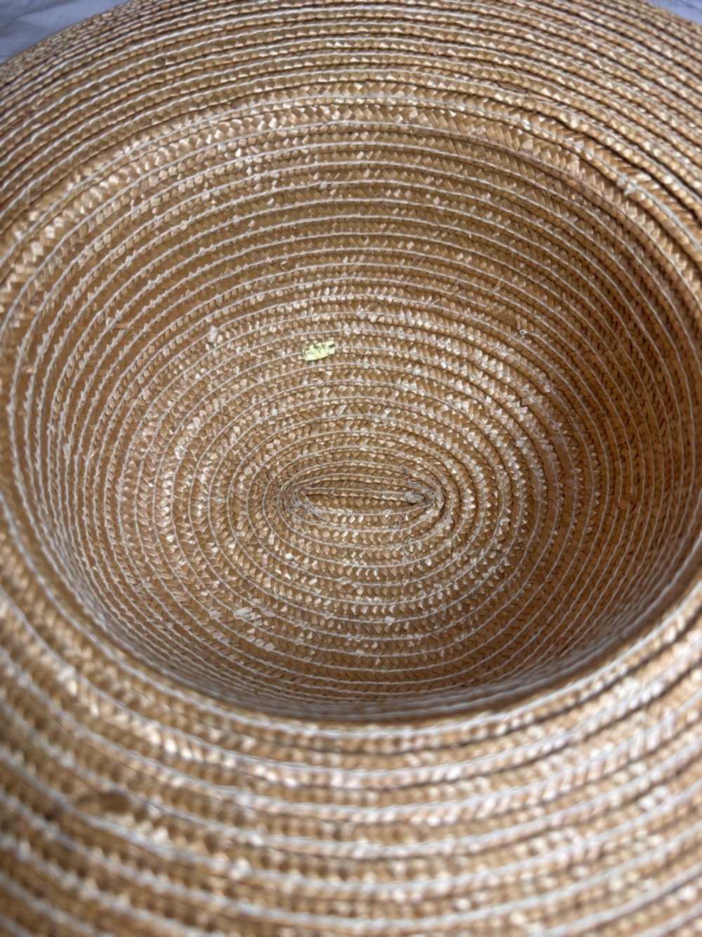 Straw Sun Hat with Black Ribbon - Natural - Picture 6 of 7